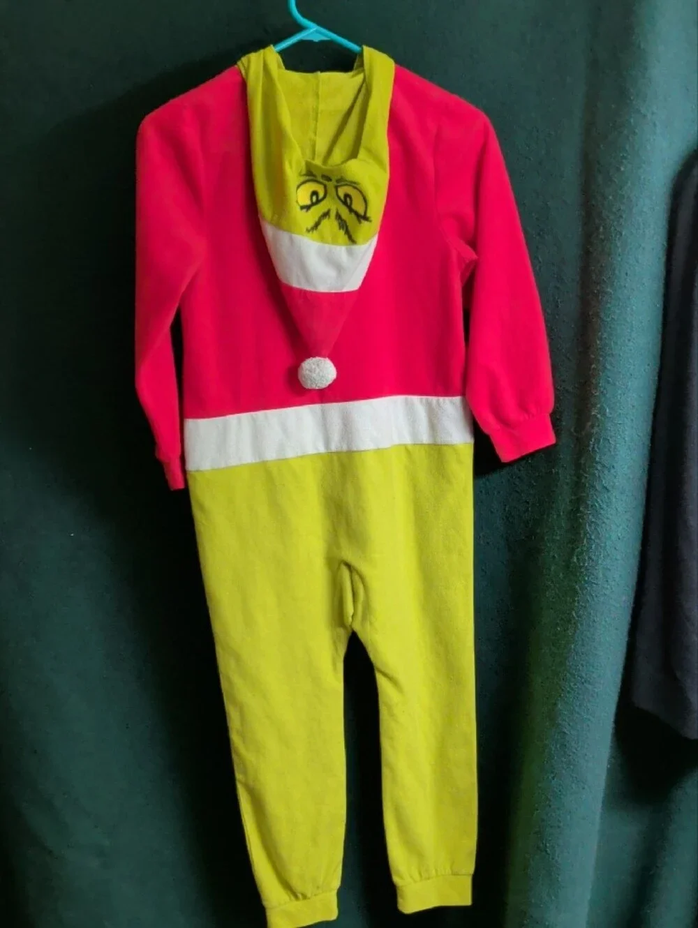 Kids The Grinch Zip-Front One-Piece Jumpsuit in Bright Pink and Green